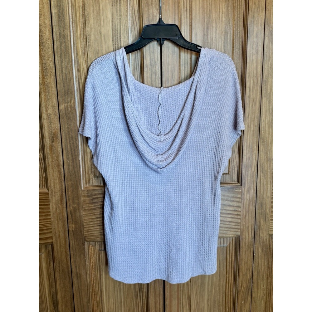 Vocal USA Women's Y2k Light Purple Embellished‎ Hooded Long Sleeve Top Waffle S - Picture 5 of 7
